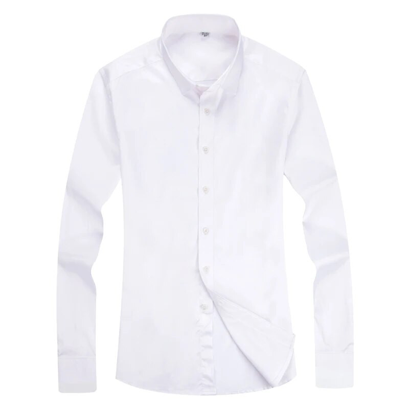 QJ CINGA Vīriešu oficiālais kleitas krekls Balts melns zils krekli ar garām piedurknēm Vīriešu lietišķas formas Camisa vīriešu krekls sarkans purpurs S-5XL