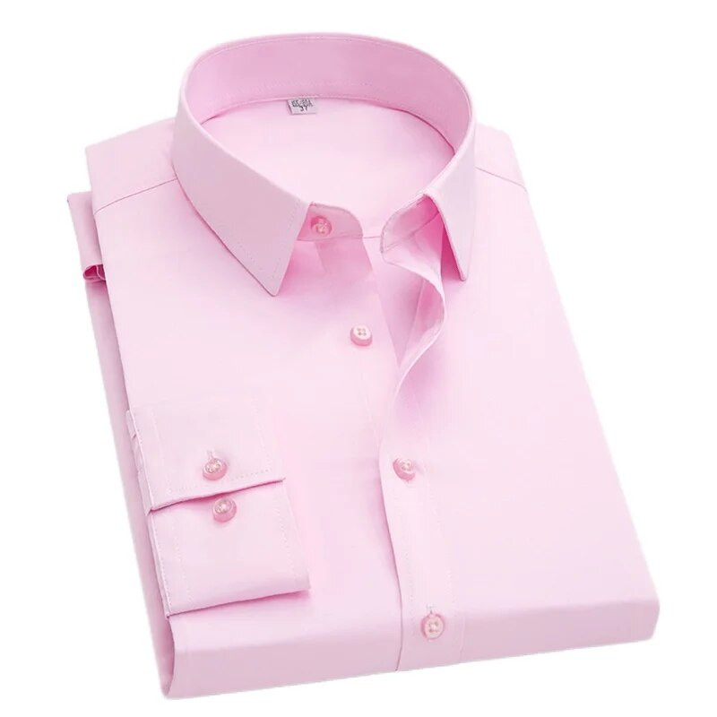 QJ CINGA Vīriešu oficiālais kleitas krekls Balts melns zils krekli ar garām piedurknēm Vīriešu lietišķas formas Camisa vīriešu krekls sarkans purpurs S-5XL