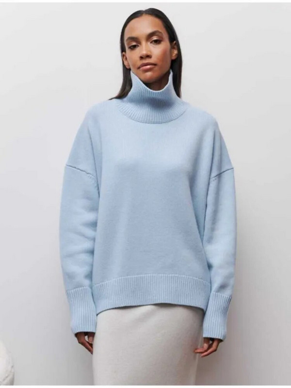 Masīvs bruņurupuču džemperis ar garām piedurknēm sievietēm Modes, eleganti džemperi ar garām piedurknēm, 2023. gada rudens ziemas ikdienas brīvs ielas apģērba augšdaļa