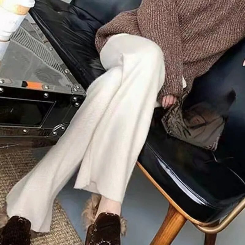 Rudens ziema platas vilnas bikses biezas modes ikdienas biroja bikses sieviešu bikses ar augstu vidukli Bikses Pantalones 29359