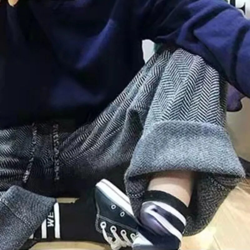 Rudens ziema platas vilnas bikses biezas modes ikdienas biroja bikses sieviešu bikses ar augstu vidukli Bikses Pantalones 29359