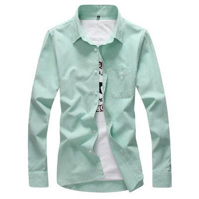 Oxford Spinning Fabric hosszú ujjú ing Férfi gombos gallér Egysoros pamut ingek Fashion Slim Camisa Férfi Chemise