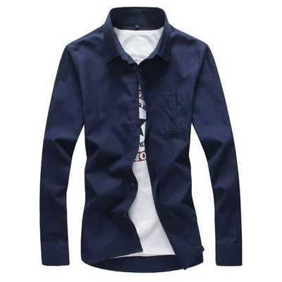 Oxford Spinning Fabric hosszú ujjú ing Férfi gombos gallér Egysoros pamut ingek Fashion Slim Camisa Férfi Chemise