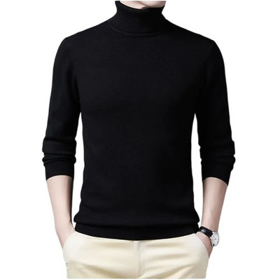 Džemperis Vīriešu vienkrāsains džemperis ar apkakli Puloveri Pull Homme Vīriešu aukstā blūze Ziemas T krekli ar garām piedurknēm