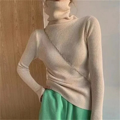 Γυναικείο πουλόβερ με φθινοπωρινό ζιβάγκο πλεκτά μαλακά πουλόβερ Κασμίρ πουλόβερ Βασικά πουλόβερ για γυναίκες Φθινόπωρο χειμερινό πουλόβερ 2024