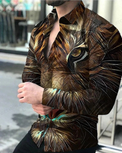 Lightning Χαβάης πουκάμισα Floral 3d printed πουκάμισα Ανδρικά πουκάμισα μόδας μακρυμάνικο Casual μπλούζα παραλίας μπλούζα πέτο Ανδρικά ρούχα