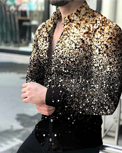 Lightning Χαβάης πουκάμισα Floral 3d printed πουκάμισα Ανδρικά πουκάμισα μόδας μακρυμάνικο Casual μπλούζα παραλίας μπλούζα πέτο Ανδρικά ρούχα