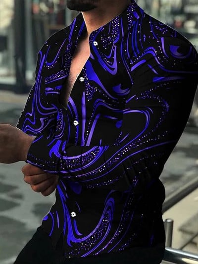 Lightning Χαβάης πουκάμισα Floral 3d printed πουκάμισα Ανδρικά πουκάμισα μόδας μακρυμάνικο Casual μπλούζα παραλίας μπλούζα πέτο Ανδρικά ρούχα