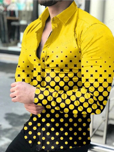 Lightning Χαβάης πουκάμισα Floral 3d printed πουκάμισα Ανδρικά πουκάμισα μόδας μακρυμάνικο Casual μπλούζα παραλίας μπλούζα πέτο Ανδρικά ρούχα