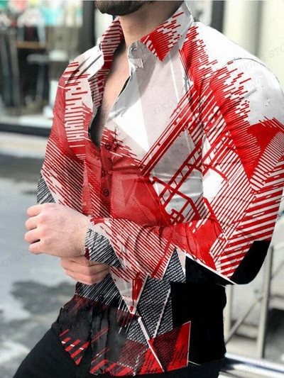 Lightning Χαβάης πουκάμισα Floral 3d printed πουκάμισα Ανδρικά πουκάμισα μόδας μακρυμάνικο Casual μπλούζα παραλίας μπλούζα πέτο Ανδρικά ρούχα