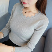 2023. gada jauns rudens ziemas sieviešu džemperis ar garām piedurknēm džemperis, slaids, masīvs augstas kvalitātes džemperis trikotāžas džemperis, mīksts vilkums