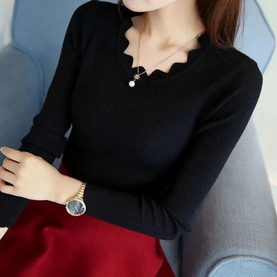 2023. gada jauns rudens ziemas sieviešu džemperis ar garām piedurknēm džemperis, slaids, masīvs augstas kvalitātes džemperis trikotāžas džemperis, mīksts vilkums