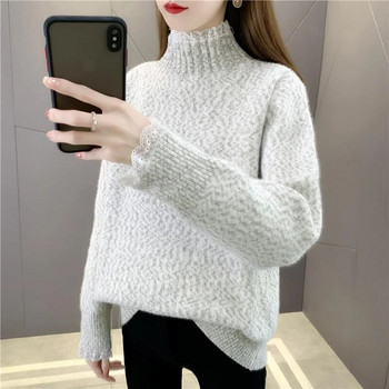 Дамски пуловер 2023 Есен Зимна водолазка Slim Top Femme Chandails Pull Hiver Дамски топ с дълъг ръкав Canale