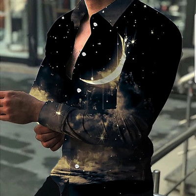 Jauni Retro vīriešu krekli Ikdienas krekli Viegli luksusa rakstu apdrukas topi ar garām piedurknēm vīriešu apģērbi jaciņas krekls XS-8XL