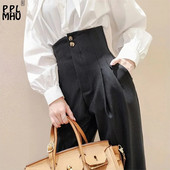 Britu stila īpaši augsta vidukļa uzvalks bikses sieviešu biroja darbs Harēms Pantalones potītes garuma vintage bikses 2023. gada pavasara Kapris