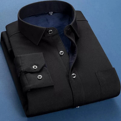 Rudens ziemas vīriešu vilnas siltais krekls Modes vienkrāsains garām piedurknēm biznesa krekls rūtaini biezi silti krekli NS5517