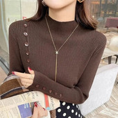 2024. Jesen Zima Novi ženski pulover Topli džemper od kašmira Široki gornji dio pletene donje majice s dolčevitom