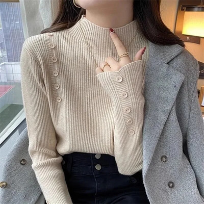 2024. Jesen Zima Novi ženski pulover Topli džemper od kašmira Široki gornji dio pletene donje majice s dolčevitom