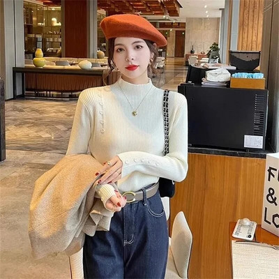 2024. Jesen Zima Novi ženski pulover Topli džemper od kašmira Široki gornji dio pletene donje majice s dolčevitom