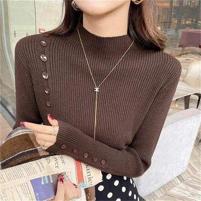 2024. Jesen Zima Novi ženski pulover Topli džemper od kašmira Široki gornji dio pletene donje majice s dolčevitom