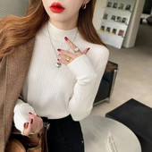 Sieviešu ziemas džemperis ar bruņurupuču apkakli, plāni, garām piedurknēm, silti, adīti džemperi Eleganti vienkrāsaini sieviešu džemperi, mīksti, elastīgi džemperi