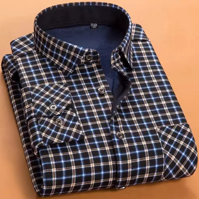 Rudens ziema Jauns ikdienas vīriešu modes krekls ar garām piedurknēm rūtains krekls biezs silts vīriešu ikdienas augstas kvalitātes mīksts liela izmēra krekls NS5825