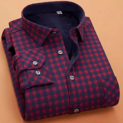 Rudens ziema Jauns ikdienas vīriešu modes krekls ar garām piedurknēm rūtains krekls biezs silts vīriešu ikdienas augstas kvalitātes mīksts liela izmēra krekls NS5825