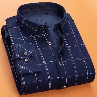 Rudens ziema Jauns ikdienas vīriešu modes krekls ar garām piedurknēm rūtains krekls biezs silts vīriešu ikdienas augstas kvalitātes mīksts liela izmēra krekls NS5825
