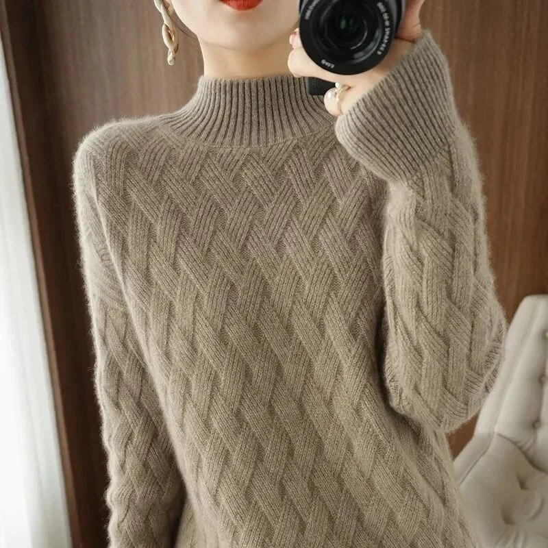 Sieviešu džemperis ar volāniem ar garām piedurknēm, adīts ar apakšu, vienkrāsains džemperis, svītrains ikdienas džemperis sievietēm 2023. gada rudens