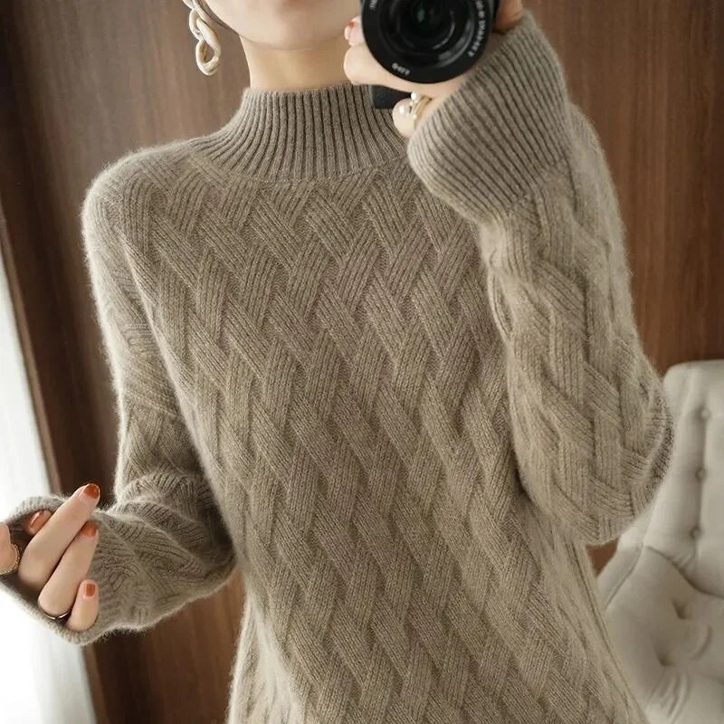 Sieviešu džemperis ar volāniem ar garām piedurknēm, adīts ar apakšu, vienkrāsains džemperis, svītrains ikdienas džemperis sievietēm 2023. gada rudens