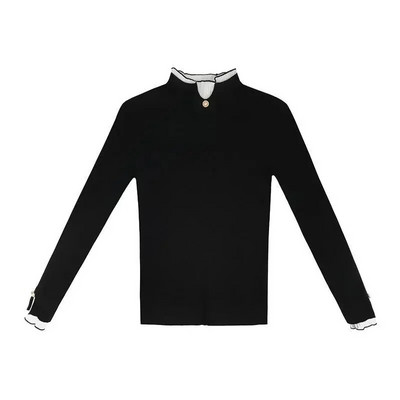 2023. gada pavasara rudens kašmira džemperis Sieviešu trikotāžas džemperis ar pusi augstu kakla izgriezumu, mīksti džemperi ar garām piedurknēm, sieviešu džemperi