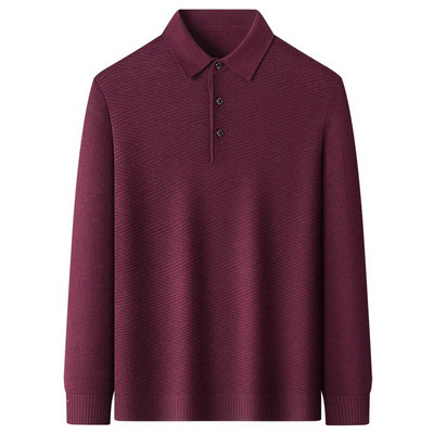 Novi dolazak jesen/zima: jednobojni pulover od mješavine vune od žakard tkanine za poslovnu i ležernu odjeću široke polo majice