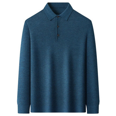 Novi dolazak jesen/zima: jednobojni pulover od mješavine vune od žakard tkanine za poslovnu i ležernu odjeću široke polo majice