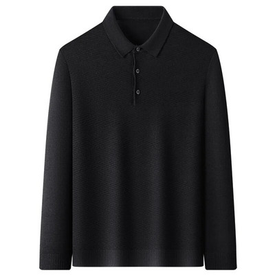 Novi dolazak jesen/zima: jednobojni pulover od mješavine vune od žakard tkanine za poslovnu i ležernu odjeću široke polo majice
