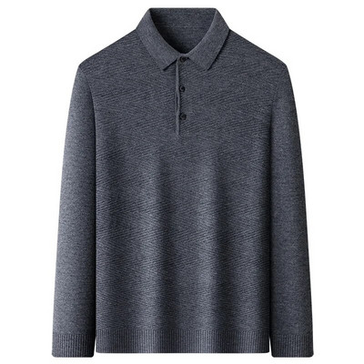 Novi dolazak jesen/zima: jednobojni pulover od mješavine vune od žakard tkanine za poslovnu i ležernu odjeću široke polo majice