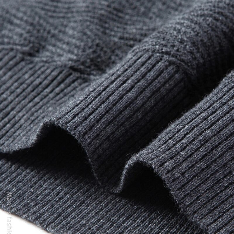 Rudens/ziemas jaunums: Polo apkakle vienkrāsains žakarda vilnas maisījuma džemperis biznesam un ikdienas valkāšanai brīvi pieguļošs polo krekls