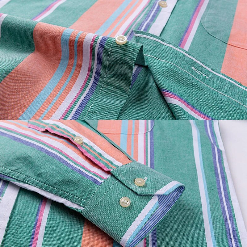 Vīriešu sabiedriskais krekls ar garām piedurknēm tīras kokvilnas Oksfordas plāns, mīksts pogāms rūtains formāls vīriešu apģērbs Lielizmēra krekls Liela izmēra S~7XL