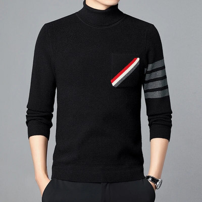 Vīriešu ziemas apģērbi trikotāžas džemperis ar augstu atloku brīvs jaunatnes mode Pilsētas Eiropas amerikāņu vienkārši Dienvidkorejas tendences džemperi