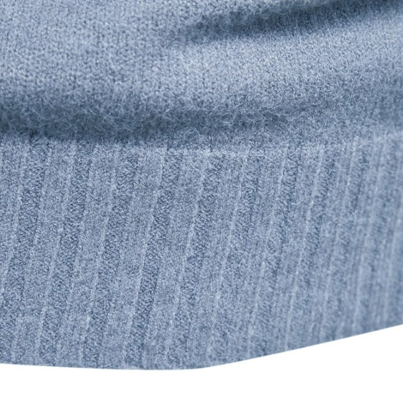 Vīriešu vilnas džemperis ar pusi apkakli vienkrāsains, ikdienas trikotāžas džemperi, klasiski šauri pieguļoši ikdienas zīmola trikotāžas džemperis - izmēri M-2XL