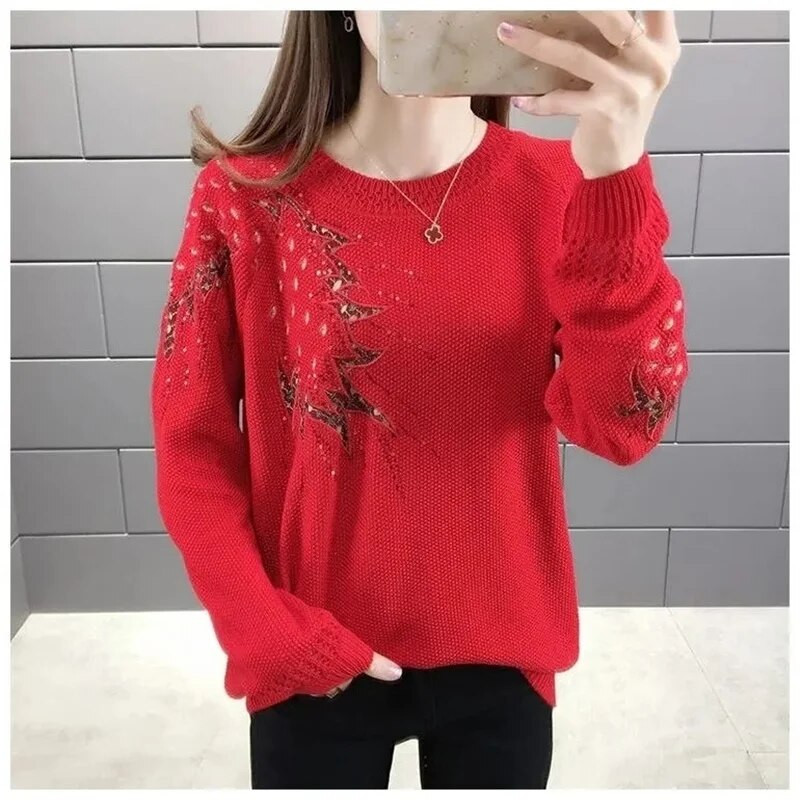 2023. gada jauns džemperis rudens ziemas trikotāžas džemperi Sieviešu džemperi ikdienišķi brīvi garām piedurknēm vienkrāsains sieviešu džemperis