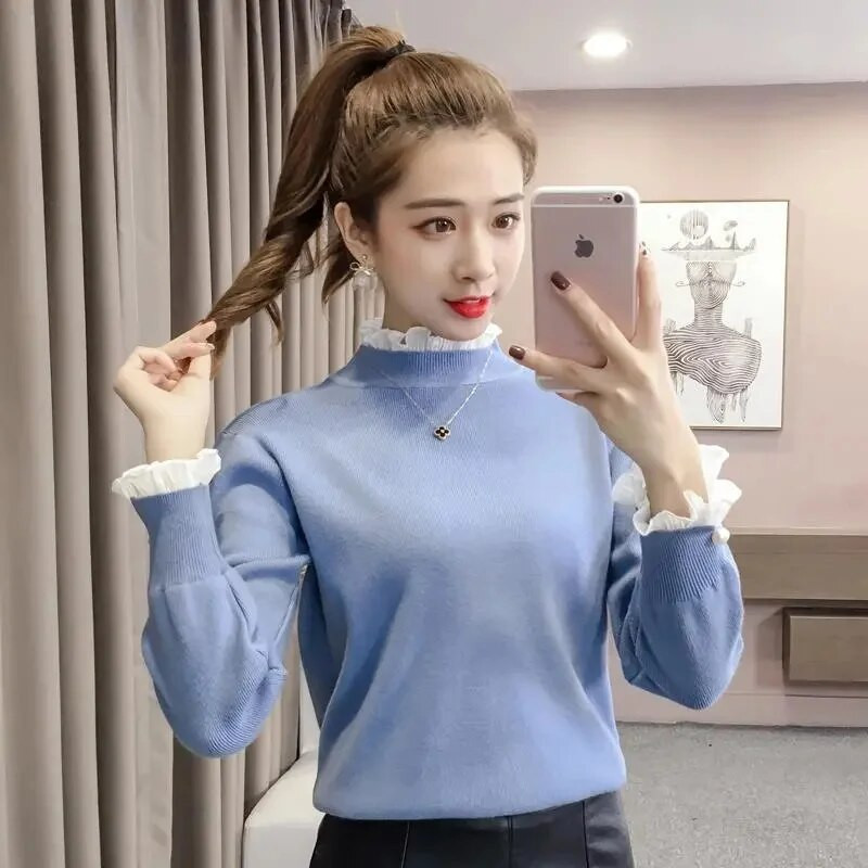 2023. gada jauns sieviešu džemperis ar pusapkakli