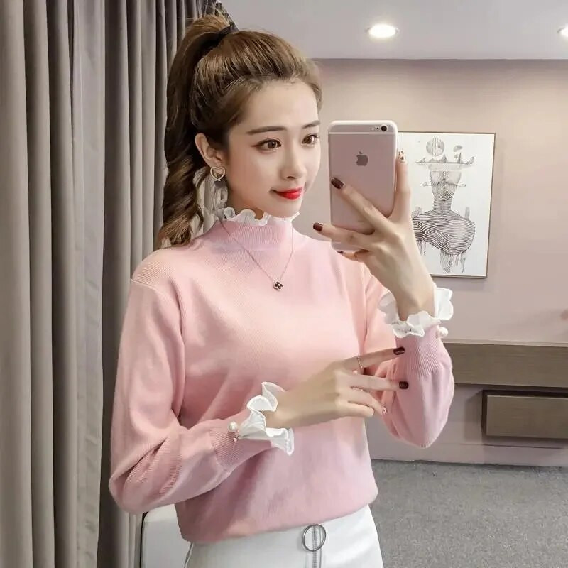 2023. gada jauns sieviešu džemperis ar pusapkakli