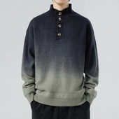 Turtlene kaelusega paks kampsun meeste vaba vabaaja topp sügistalvine hiina stiilis kampsun meestele Gradientvärvi disainiga pullover