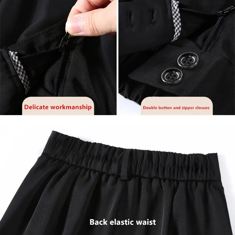 Sieviešu jauna stila ar augstu vidukli, draņķi, brīvi ikdienišķas, taisnas kājas bikses ar garumu līdz grīdai, profesionālas platas bikses