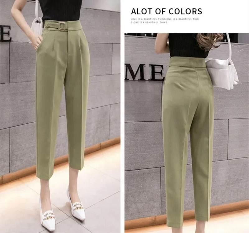 Άνοιξη Καλοκαίρι 2023 Νέο Κορεάτικο στυλ OL Γυναικείο επίσημο παντελόνι χαρέμι Τσέπες ψηλόμεσο Γυναικείο κομψό παντελόνι μέχρι τον αστράγαλο