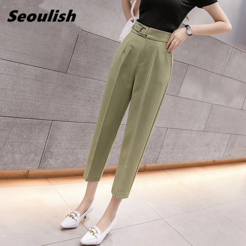 Άνοιξη Καλοκαίρι 2023 Νέο Κορεάτικο στυλ OL Γυναικείο επίσημο παντελόνι χαρέμι Τσέπες ψηλόμεσο Γυναικείο κομψό παντελόνι μέχρι τον αστράγαλο