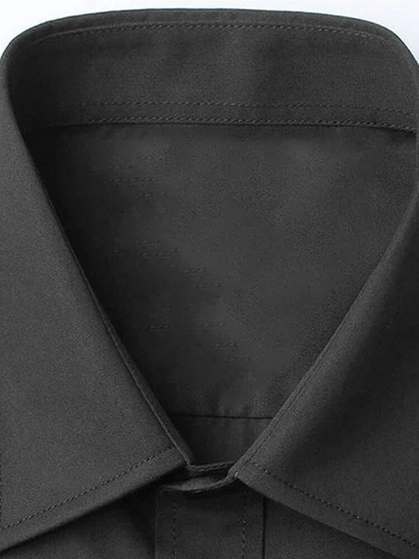 Modne klasične jednobojne košulje za muškarce Ljeto dugih rukava Osnovne poslovne košulje s otvorenim ovratnikom Muške ležerne uske košulje Chic Topovi