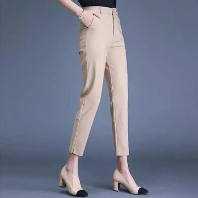 Γυναικείο Χακί Μαύρο Εργασία Pantalones Ανοιξιάτικο Ψηλόμεσο Skinny Pencil Παντελόνι Γυναικείο Γυναικείο Κοστούμι Κλασικό Παντελόνι Κομψό Κάπρι 85-91cm