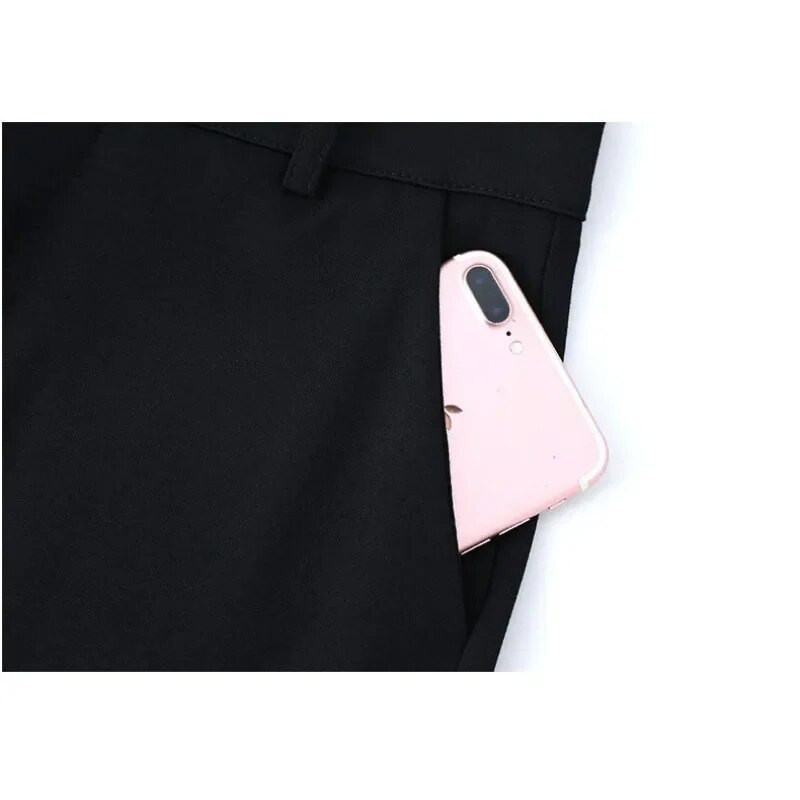 Női khaki fekete munka Pantalones tavaszi magas derekú vékony ceruza nadrág irodai női öltöny klasszikus nadrág elegáns Capris 85-91 cm