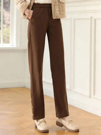 I BELIEVE YOU Γυναικεία casual παντελόνια σε στυλ Melard 2023 Winter Y2K Vintage Νέο ίσιο παντελόνι με χοντρή μέση ελαστική 2234045421